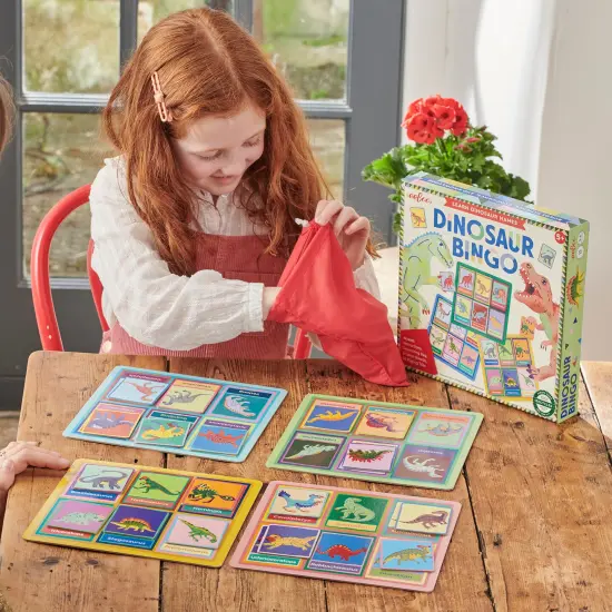 eeBoo: Dinosaur Bingo - Prehistoric Theme Classic Matching Board Game, Colorful Illustration Card Tiles, Learn Dinosaur Names, Kids 5+, 2-6 Players {5}