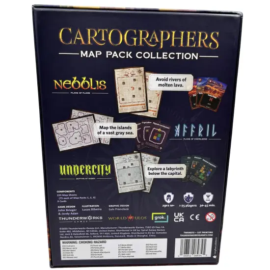 Thunderworks Games: Cartographers Map Pack Collection - Expansion Map Set Contains Nebblis, Affril & Undercity, Ages 10+, 1-75 Players, 30-45 Minutes {3}