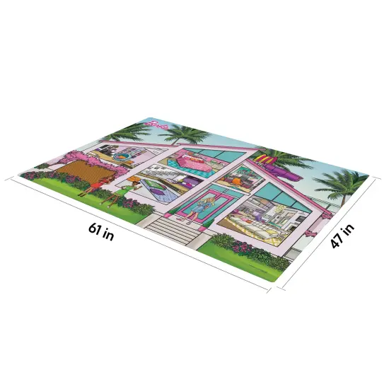 Imaginmat: Jumbo - Barbie Dream House - Floor Playmat & 2 Dog Friends, 47 x 61", 2 Animal Figures, Durable EVA Foam Mat, Portable, Licensed, Kids 3+ {6}