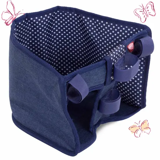 Gotz Bike Seat Blue Clouds - for Dolls up to 20" - Attaches to Handlebars of Any Size Bike (No Hardware Needed) {3}