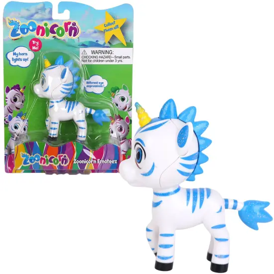 Zoonicorn: Emoteez - Surprise Assorted Character (Aliel, Ene, Promi OR Valeo) - 4" Miniature Toy Figure, Light-Up Horn, Unique Eye Expressions, Kid 3+ {7}