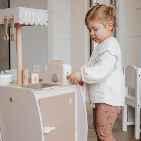 Label Label: Wooden Toaster Play Set - Tan - Kitchen Appliance Toy, 10 Cooking & Food Accessories, Pop-Up Feature, Dragonfly Design, Kids Ages 3+ {7}