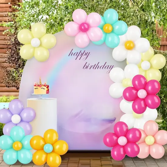 16 Set Daisy Flower Balloons DIY Kit,Pink White Yellow Latex Flower Balloon Party Decorations for Birthday Baby Shower Wedding Anniversary Daisy Groovy Fairy Flower Theme Decor {3}