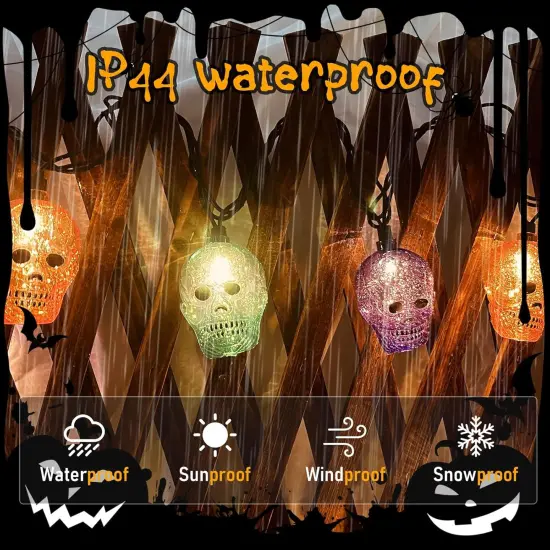 8.5Ft Halloween Skull String Lights {5}