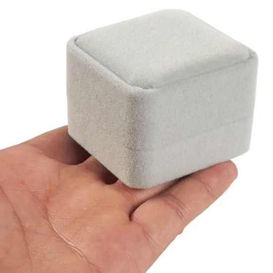 6-Pack Ring Boxes for Jewelry Gifts - Individual Velvet Jewelry Boxes - Ring Gift Box Set for Proposal, Engagement, Wedding, and Presentation - Grey, 2.5 x 1.7 x 2 Inches {3}