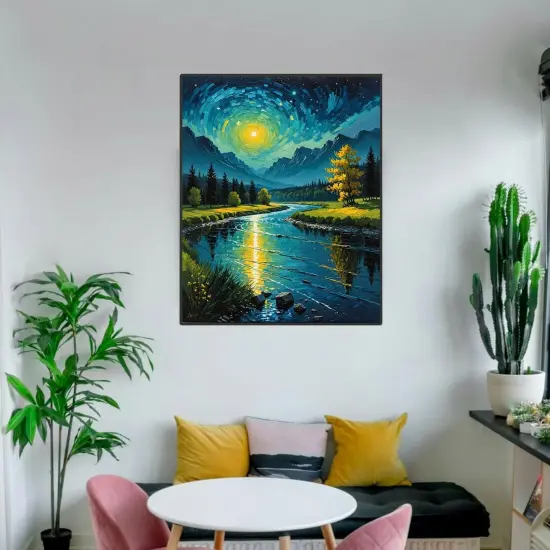 Mountain Tree Oil Painting Kit Adults' Paint-By-Number Kits,16x20 Inch {3}