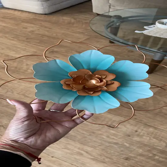 Metal Flower Wall Decor 12-Inch Floral Wall Art for Home Indoor Outdoor {5}