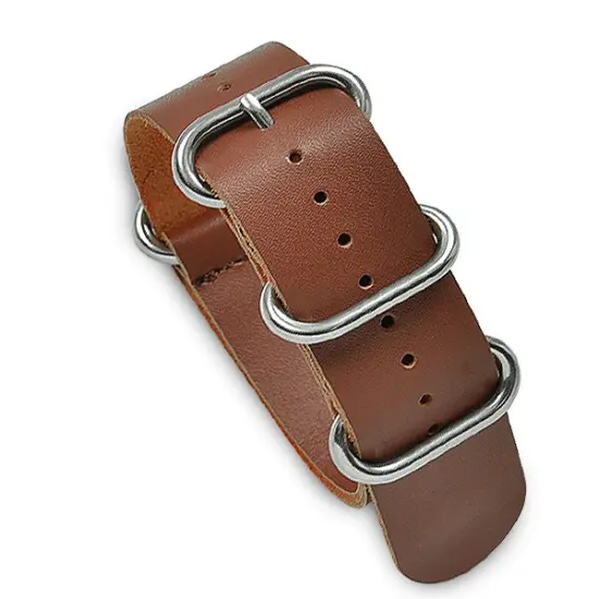 24mm Military MoD Leather Watch Strap - Brown {1}
