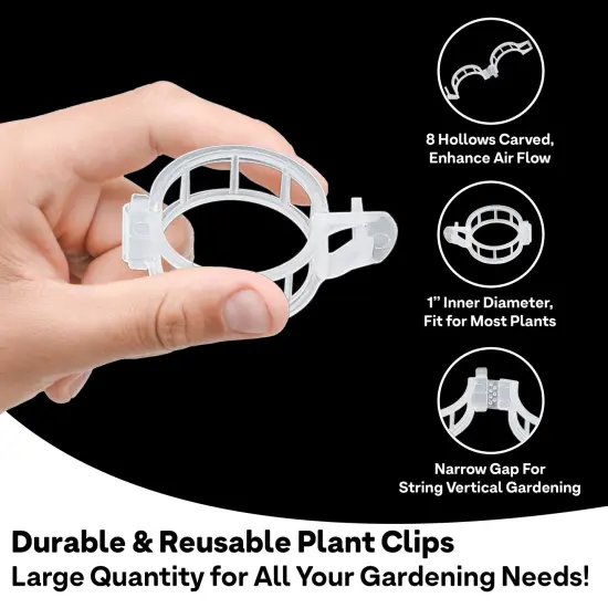 180 Pcs Clear Plastic Plant Support Clips, Garden Trellis Clips for Vegetables, Tomatoes & Climbing Plants to Grow Upright & Healthier {3}