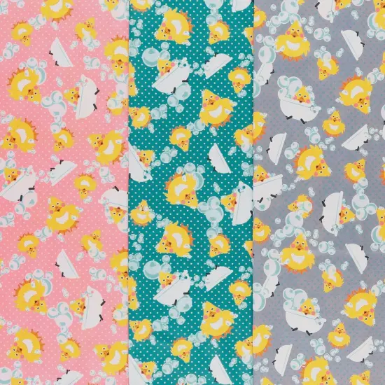Mook Fabrics Bath Time Printed PUL Fabric [60 in. Wide] - By The Yard Teal {4}