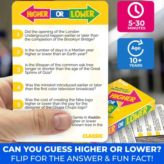 Higher or Lower Board Game | Family Card Game {3}