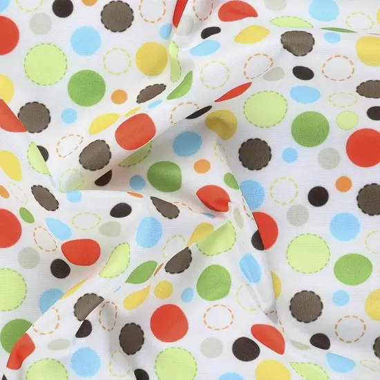 Mook Fabrics Multi Dot Printed PUL Fabric [60 in. Wide] - By The Yard White {2}