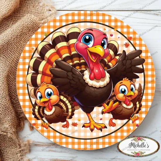 Fall Smiling Turkey Thanksgiving Sign {3}