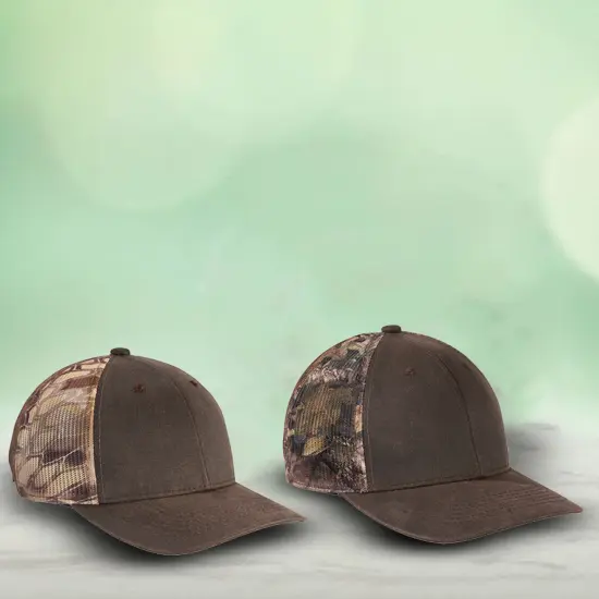 Port Authority Pigment Print Camouflage Mesh Back Cap Structured Mid Profile Cotton Polyester Blend Realtree Edge {6}