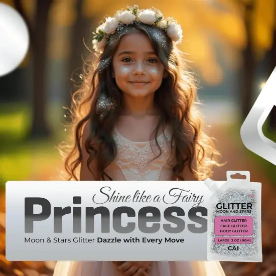 Hair Glitter Gel &ndash; Body Glitter for Kids and Women - Silver {2}