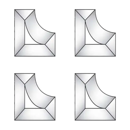 2" x 1" Clear Glass Border Bevel Cluster BC442 {1}