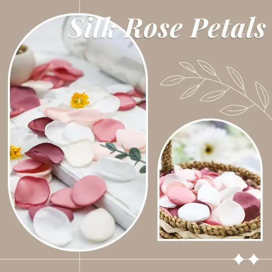 300pcs Artificial Flowers Silk Fake Pink Rose Petals Flower Girl Scatter Pedals for Aisle Centerpieces Table Confetti Party {3}