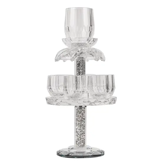 Crystal Fountain Cup Set with Crushed Gemstones Clear {3}