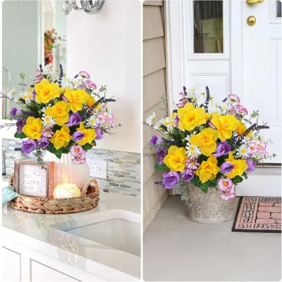 15.7" Artificial Wildflowers Mixed Bush Faux Silk Flowers {4}