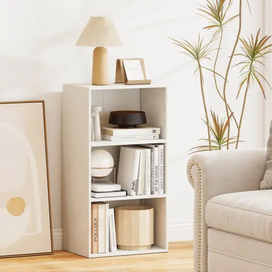 Costway 2 PCS 3 Tier Open Shelf Bookcase Multi-functional Storage Display Cabinet White {5}