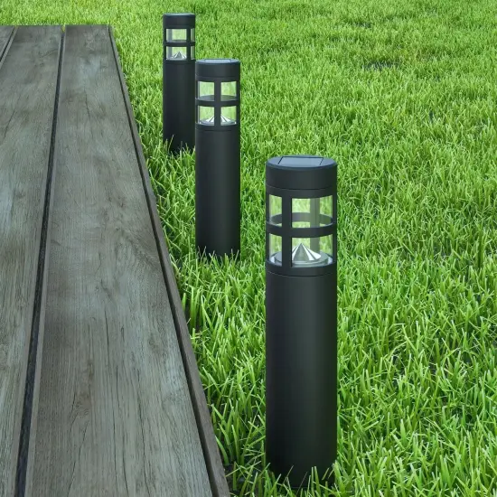 8 Pack Solar Pathway Lights Outdoor Garden LED Bollard Pillar Light Garden Edge {4}