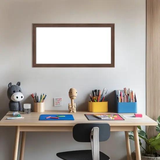Florence Framed Dry Erase Magnetic Board Medium Brown {5}