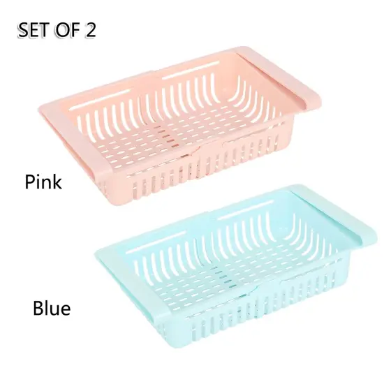 Fridge Drawer Organizer Set of 2 Kitchen Refrigerator Fridge Storage Box {5}