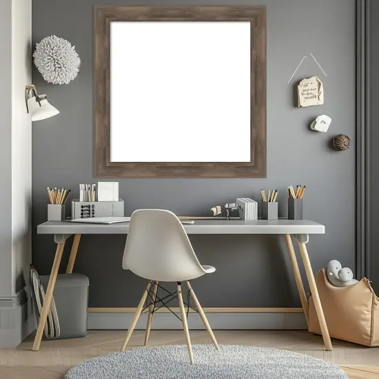 Hardwood Framed Dry Erase Magnetic Board Mocha {5}