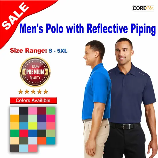 CORE&reg; Men's Polo with Reflective Piping Safety Yellow {2}