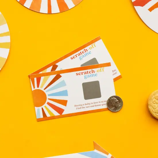 Big Dot of Happiness Retro Sunshine Baby Shower Scratchers, Here Comes The Son Boy Boho Party Game Scratch Off Cards - 22 Count {5}