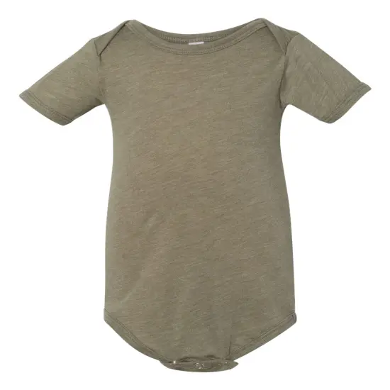 BELLA + CANVAS&reg; Infant Triblend Short Sleeve One Piece Olive Triblend {1}