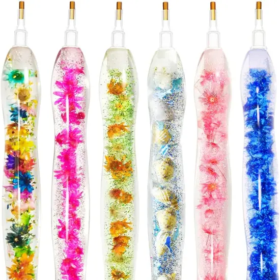 Flower 5D Diamond Painting Art Drill Tool Pen Kits for Adults with Pen Tips, Resin Diamond Painting Pen Gem Picker for Diamond Art Painting Bead Dot, Nail Art, Bead Dot Colorful {2}