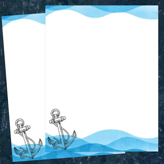 Great Papers! Nautical Anchor Letterhead, for Invitations, Announcements and Personal Messages, Printer Friendly 8.5&rdquo;x11&rdquo;, 50 Pack {3}