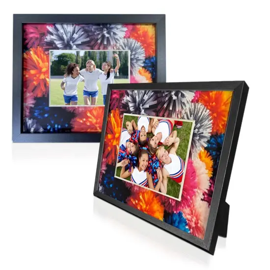 iFrame Commemorative Sports Athletics Frames I Fits 5x7 Photograph, Real Wood Black Finish, Desktop, Table Or Wall Mount I Shatterproof Plexiglass I Made in the USA {1}