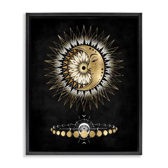Stupell Industries Lunar Phrases Astrology Floater Framed Canvas Wall Art Design by Oliver Jeffries {1}