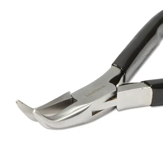The Beadsmith Bent Chain Nose Pliers &ndash; Extra Fine Tips &ndash; 4.5 inches (114mm) &ndash; PVC Grip Handle with Double Leaf Springs &ndash; Jewelry Making Tool for Creating Bracelets, Earrings and Necklaces {2}