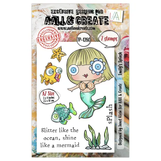 AALL And Create A7 Photopolymer Clear Stamp Set-Emily's Splash {1}