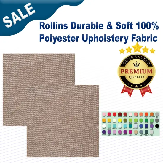 Rollins Durable & Soft 100% Polyester Upholstery Fabric Dove {2}