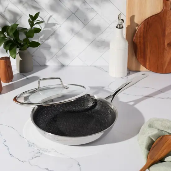 Henckels Paradigm 10-in Stainless Steel Fry Pan with Lid {3}