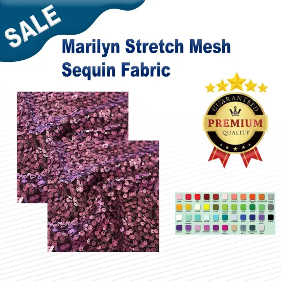 Marilyn Stretch Mesh Sequin Fabric Width 56/58" {2}