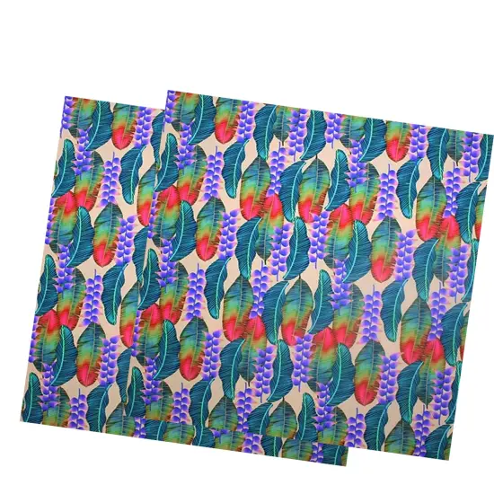 Floating Leaves Printed Spandex Fabric {4}