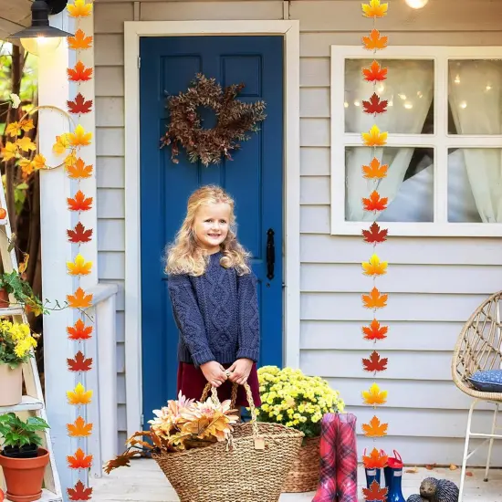 2 Pcs 9.8 ft Fall Maple Leaf Garland {4}