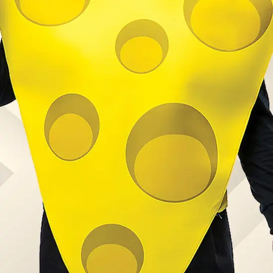 Cheese Wedge Adult Costume Halloween Funny Yellow Poly-Foam Tunic Food Party Outfit {4}