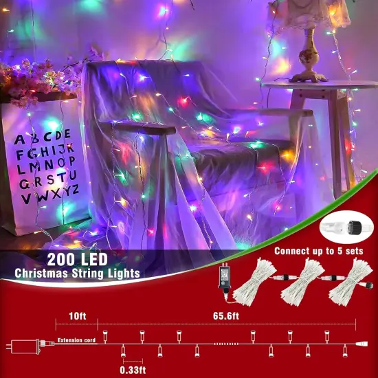 66ft Christmas String Lights with 8 Modes - 200 LED {2}