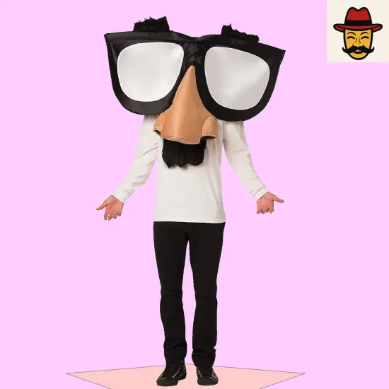 Humorous Funny Nose Glasses Adult Costume Classic Gag for Halloween Parties {1}
