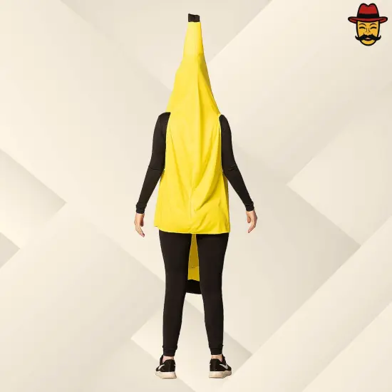Adult Banana Over the Head Costume Funny Fruit Tunic One Size Halloween Party Outfit {6}
