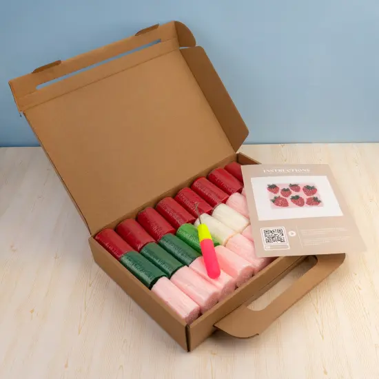 John Bead Rug Latch Hook DIY Kit for Beginners Strawberry {5}