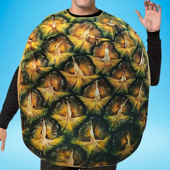 Get Real Pineapple Costume Photo Realistic Fruit Tunic with Headpiece Funny Tropical Halloween Outfit {6}