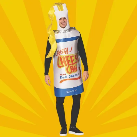Cheezy Cheese Spray Can Costume Funny Food Head-In Tunic Halloween Party Outfit {2}