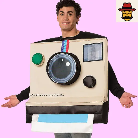 Retro Instant Camera Adult Costume Square Tunic for Halloween and Parties {3}